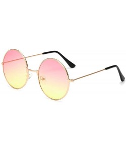 Aviator 2019 Metal Round Sunglasses Men Women Personality Black Big Red Sun Gpinkyellow - Gpinkgreen - C018YKUNCEE $11.86