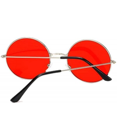 2019 Metal Round Sunglasses Men Women Personality Black Big Red Sun ...