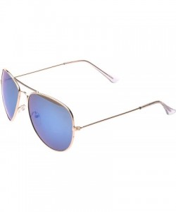 Aviator 'Bartonville' Double Bridge Aviator Fashion Sunglasses - Blue - CJ11PMFKKTV $12.42