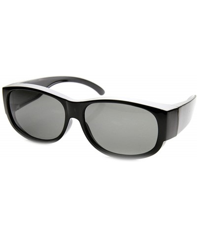 Wrap Large Polarized Wraparound Full Protection Square Fit Over Sunglasses - Black Smoke - C611V1ZNQ0L $29.43