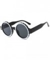 Square Women's Fashion Round Frame Mask Sunglasses Integrated Gas Glasses - Black - C218QEHH9GA $13.40