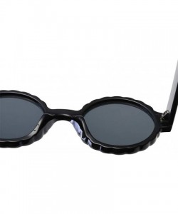 Square Women's Fashion Round Frame Mask Sunglasses Integrated Gas Glasses - Black - C218QEHH9GA $14.24