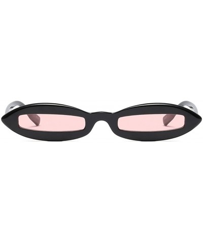 Oval Women Oval Frame Fashion Sunglass - Black/Pink - C218DWNCAY9 $21.91