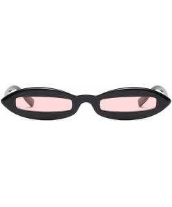 Oval Women Oval Frame Fashion Sunglass - Black/Pink - C218DWNCAY9 $10.25