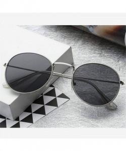 Aviator Women Sunglasses Coating Reflective Mirror Round Glasses Black Gray As Picture - Silver Blue - C618YKTOC5L $11.82