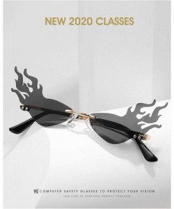 Rimless Unisex Flame Shape Small Eyewear Rimless Sunglasses - Gray - CC196Z6NRHG $11.16