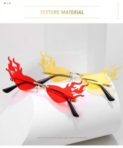 Rimless Unisex Flame Shape Small Eyewear Rimless Sunglasses - Gray - CC196Z6NRHG $11.16