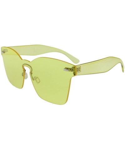 Shield Isla - Color Lens Square Sunglasses with One-Piece Shield Lens Includes Microfiber Pouch - Yellow - CU18CUEYARG $25.90
