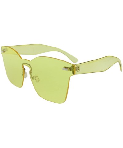 Shield Isla - Color Lens Square Sunglasses with One-Piece Shield Lens Includes Microfiber Pouch - Yellow - CU18CUEYARG $14.80