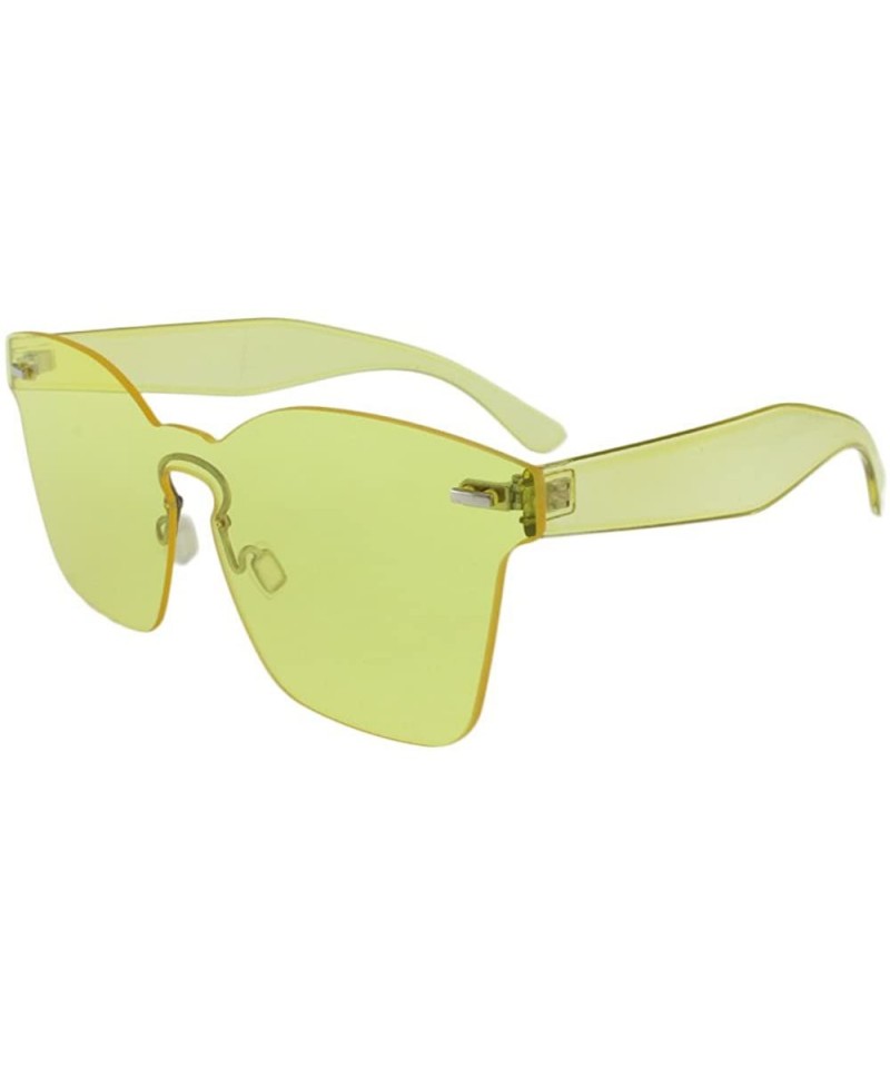 Shield Isla - Color Lens Square Sunglasses with One-Piece Shield Lens Includes Microfiber Pouch - Yellow - CU18CUEYARG $14.80