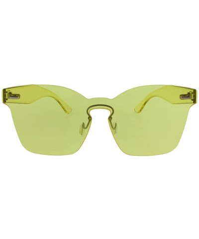 Shield Isla - Color Lens Square Sunglasses with One-Piece Shield Lens Includes Microfiber Pouch - Yellow - CU18CUEYARG $14.80