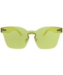 Shield Isla - Color Lens Square Sunglasses with One-Piece Shield Lens Includes Microfiber Pouch - Yellow - CU18CUEYARG $14.80