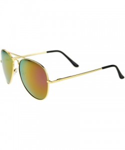 Aviator Premium Full Mirrored Aviator Sunglasses w/Flash Mirror Lens - Gold / Purple - CB11MONE1CB $10.25