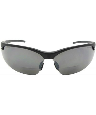 Semi-rimless Sport Semi Rimless Bifocal Reader Sunglasses B55 - Flat Black-non Polarized Gray Lens - C018C4OHS9L $18.87