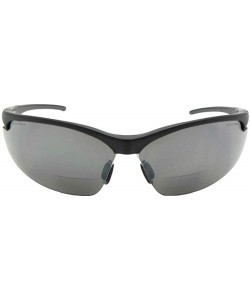 Semi-rimless Sport Semi Rimless Bifocal Reader Sunglasses B55 - Flat Black-non Polarized Gray Lens - C018C4OHS9L $18.87