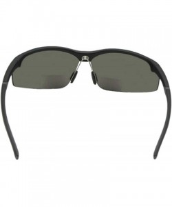 Semi-rimless Sport Semi Rimless Bifocal Reader Sunglasses B55 - Flat Black-non Polarized Gray Lens - C018C4OHS9L $18.87