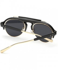 Rectangular Fashion Style Womens Sunglasses Frame Visual Lens UV400 Protection - Black/Black - CL128ECG7PJ $15.95