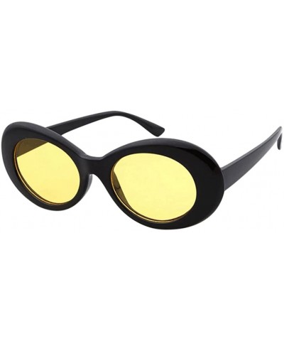 Oval Vintage Clout Goggles Unisex Sunglasses Rapper Oval Shades Glasses - CJ18CRD47LZ $17.38