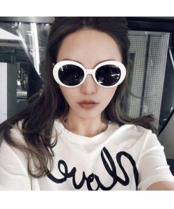 Oval Vintage Clout Goggles Unisex Sunglasses Rapper Oval Shades Glasses - CJ18CRD47LZ $6.86