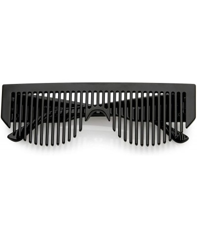 Rectangular Novelty Retro Comb Sunglasses For Women Men Wide Arms 56mm - Black - CO12O3UB8QZ $8.43