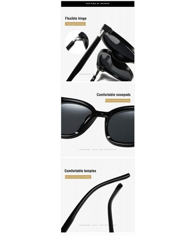 Sport Polarized Fashion Round Sunglasses for Women Men Oversized Horned Vintage Shades Flat Lenses - C018Q55WTA5 $13.66