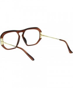 Rectangular Luxury Mobster Plastic Flat Top Racer Rectangular Clear Lens Eyeglasses - Brown - CO18QZQSX3C $11.80