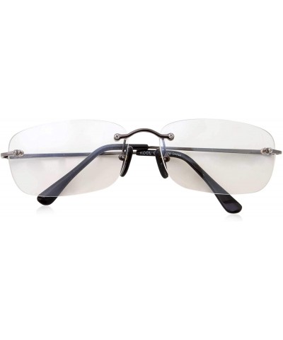 Sport Classic Rectangular Lightweight Metal Frame Sport Sunglasses for Men Women - Gunmetal Clear - CV18OM0LR2S $14.09