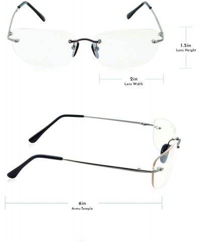 Sport Classic Rectangular Lightweight Metal Frame Sport Sunglasses for Men Women - Gunmetal Clear - CV18OM0LR2S $14.09