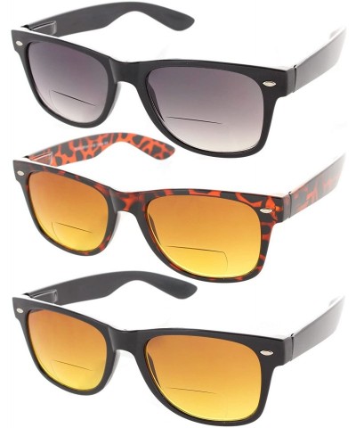 Shield Cabo 3 Pack Trendy Bifocal Sunglasses UV400 Protection - 1 Black - 1 Tortoise - 1 Black-brown - C4185XE9COC $22.05