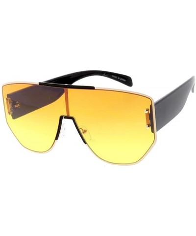 Aviator Bulky Flat Top Large Frame Aviator Fashion Sunglasses - Yellow - C418USL3RD0 $11.88