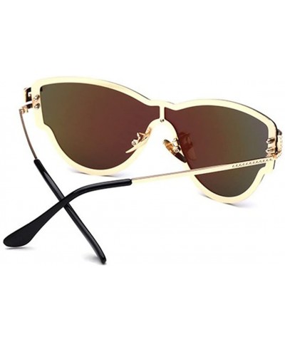 Aviator One-piece bright color film mirror Reflective sunglasses Women's sunglasses - Blue Color - C218G6S6GYR $30.50