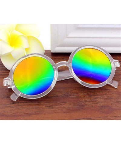 Aviator Coating Sunglasses Vintage Round Sunglasses Men Women Retro Red As Picture - Multi - CW18YNDEE7Q $10.25