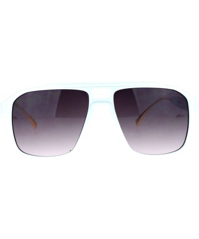 Square Unisex Retro Hipster Fashion Sunglasses Square Metal Tip Designer Shades - White (Smoke) - C618793R5XT $9.23