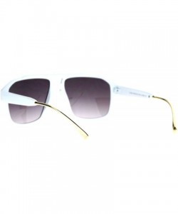 Square Unisex Retro Hipster Fashion Sunglasses Square Metal Tip Designer Shades - White (Smoke) - C618793R5XT $9.23