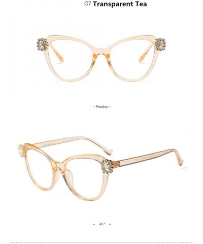 Rimless 2018 Oversize Women Big Full Frame Eye Glasses Crystal Rhinestone Eyewear Light - Transparent Tea - C018D9DYTL6 $14.78