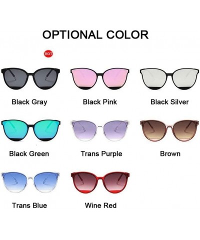 Oval Classic Sunglasses Vintage Plastic Glasses - Black Pink - CP199EIAMQZ $16.12