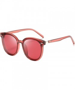 Oversized Polarized Fashion Round Sunglasses for Women Men Oversized Horned Vintage Shades Flat Lenses - CU18OZQW66G $28.88