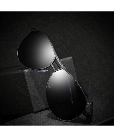 Aviator Men's Sunglasses Polarized Coating Travel BRAND DESIGN Classic Mirror Sun Black - Black - CY18XGE30Y3 $11.95