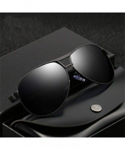 Aviator Men's Sunglasses Polarized Coating Travel BRAND DESIGN Classic Mirror Sun Black - Black - CY18XGE30Y3 $11.95