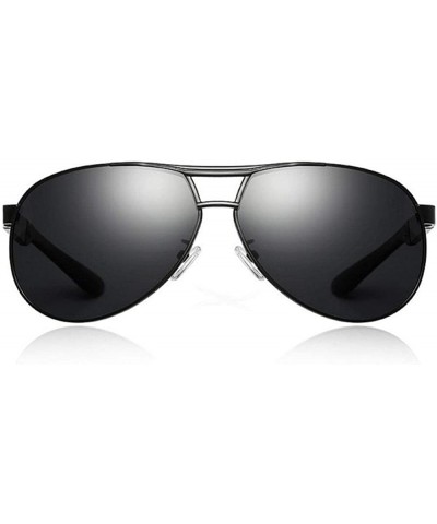 Aviator Men's Sunglasses Polarized Coating Travel BRAND DESIGN Classic Mirror Sun Black - Black - CY18XGE30Y3 $11.95