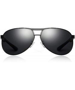 Aviator Men's Sunglasses Polarized Coating Travel BRAND DESIGN Classic Mirror Sun Black - Black - CY18XGE30Y3 $11.95