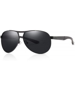 Aviator Men's Sunglasses Polarized Coating Travel BRAND DESIGN Classic Mirror Sun Black - Black - CY18XGE30Y3 $11.95