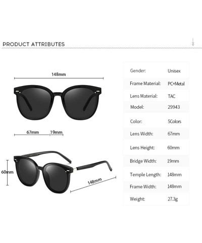Oversized Polarized Fashion Round Sunglasses for Women Men Oversized Horned Vintage Shades Flat Lenses - CU18OZQW66G $28.88