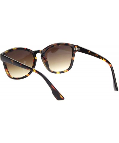 Rectangular Womens Boyfriend Keyhole Rectangle Horn Plastic Sunglasses - Tortoise Gradient Brown - CB18NHK7D8W $10.99