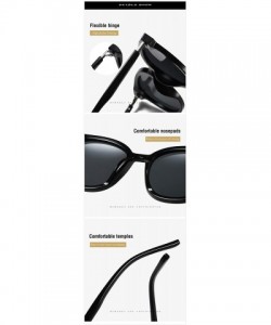 Oversized Polarized Fashion Round Sunglasses for Women Men Oversized Horned Vintage Shades Flat Lenses - CU18OZQW66G $28.88