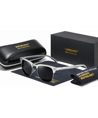Sport Men Women Polarized Alloy Sunglasses Aluminum Magnesium Frame Sun Glasses Driving Glasses Male 90089 - White Grey - CM1...