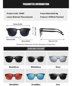Sport Men Women Polarized Alloy Sunglasses Aluminum Magnesium Frame Sun Glasses Driving Glasses Male 90089 - White Grey - CM1...