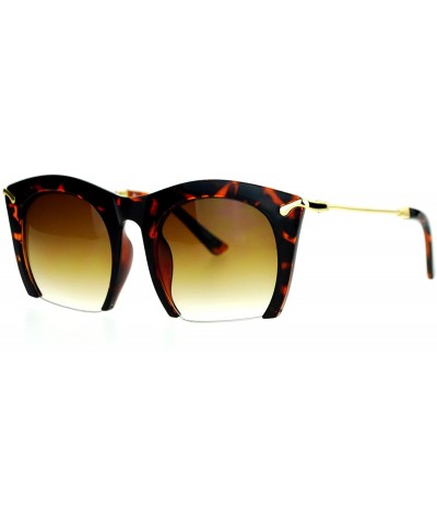 Butterfly Unique Runway Crop Bottom Butterfly Designer Fashion Gradient Sunglasses - Tortoise - C5120IUT0I1 $12.48